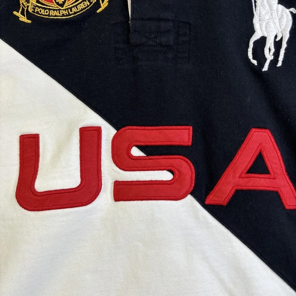 Polo Ralph Lauren USA LXVII Big Pony Long Sleeve Rugby Polo Shirt 3 Custom Fit L